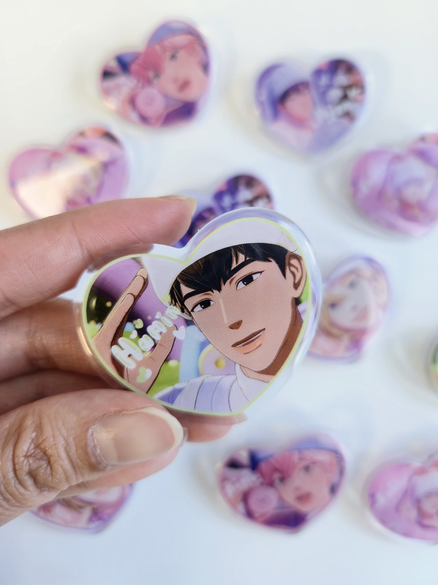 Plave Heart Pin Badges