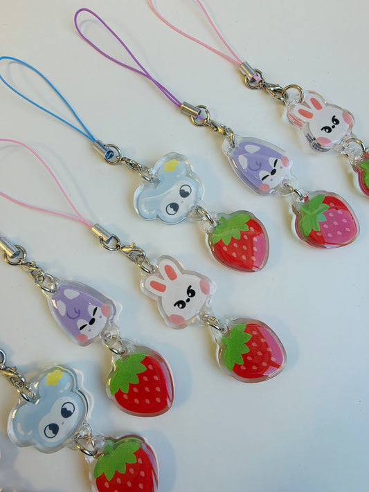 Stray Kids Strawberry Phone Charms
