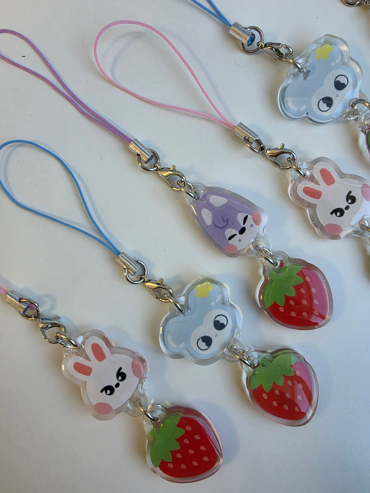 Stray Kids Strawberry Phone Charms