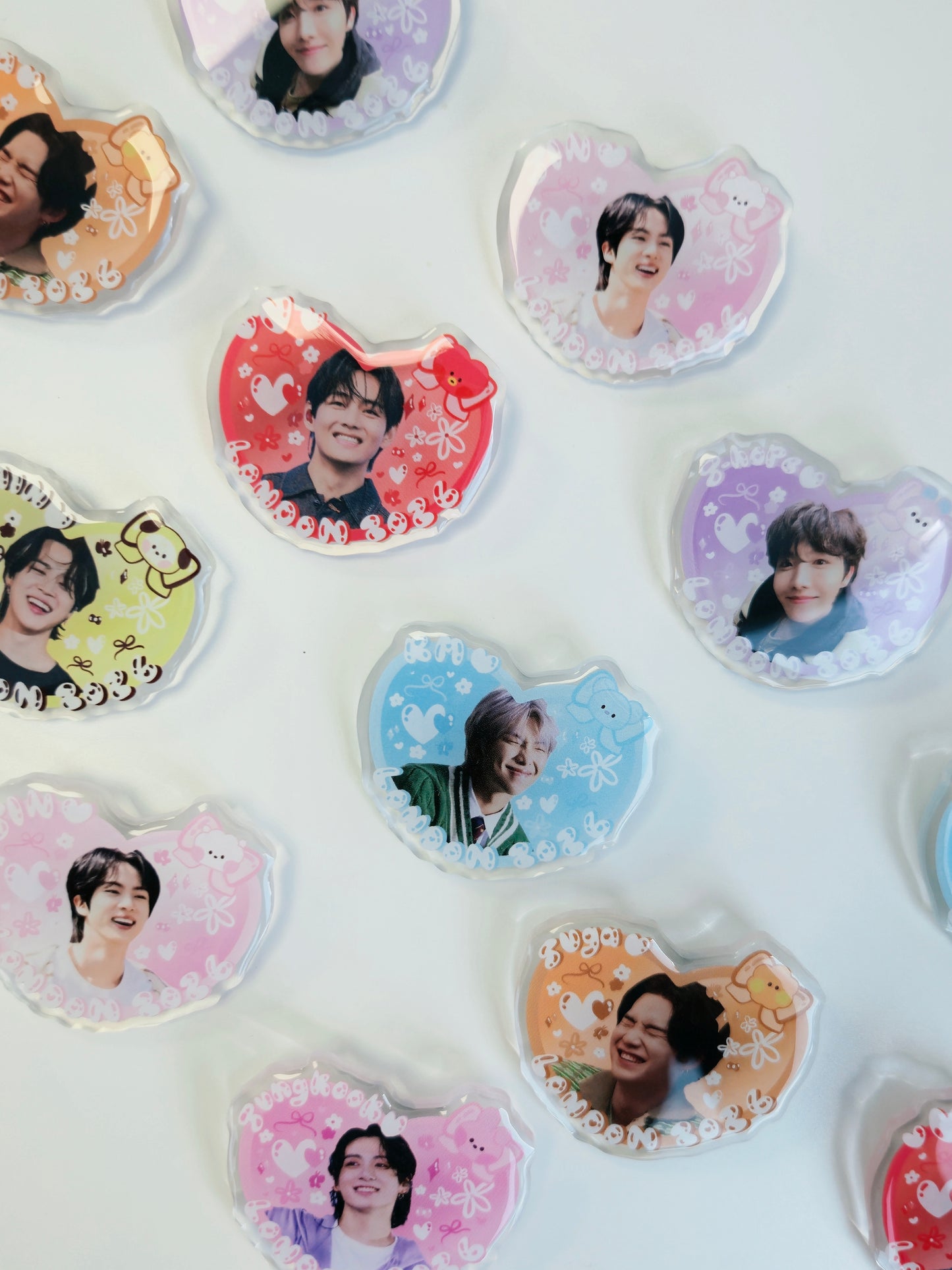 BTS Jelly Heart Acrylic Pins