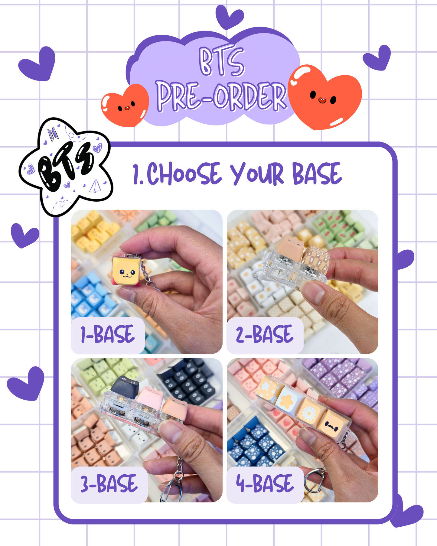 PRE-ORDER: BT21 Collection: Keycap Keychain