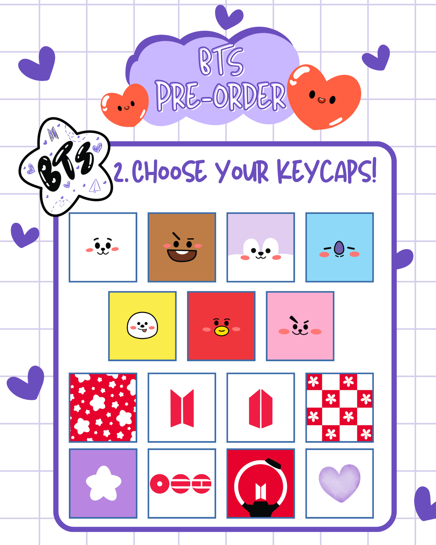 PRE-ORDER: BT21 Collection: Keycap Keychain