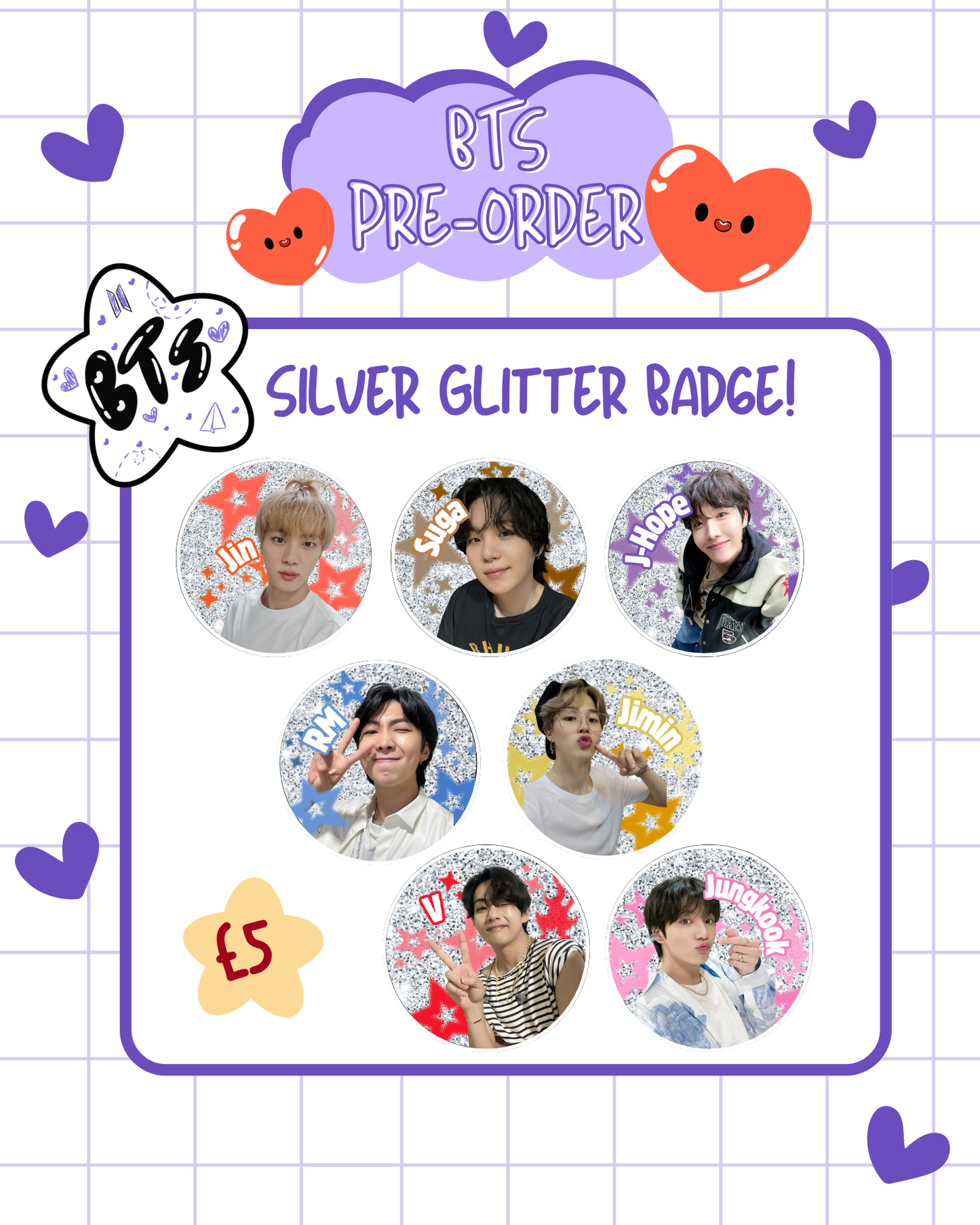 PRE-ORDER: BTS Large Badges