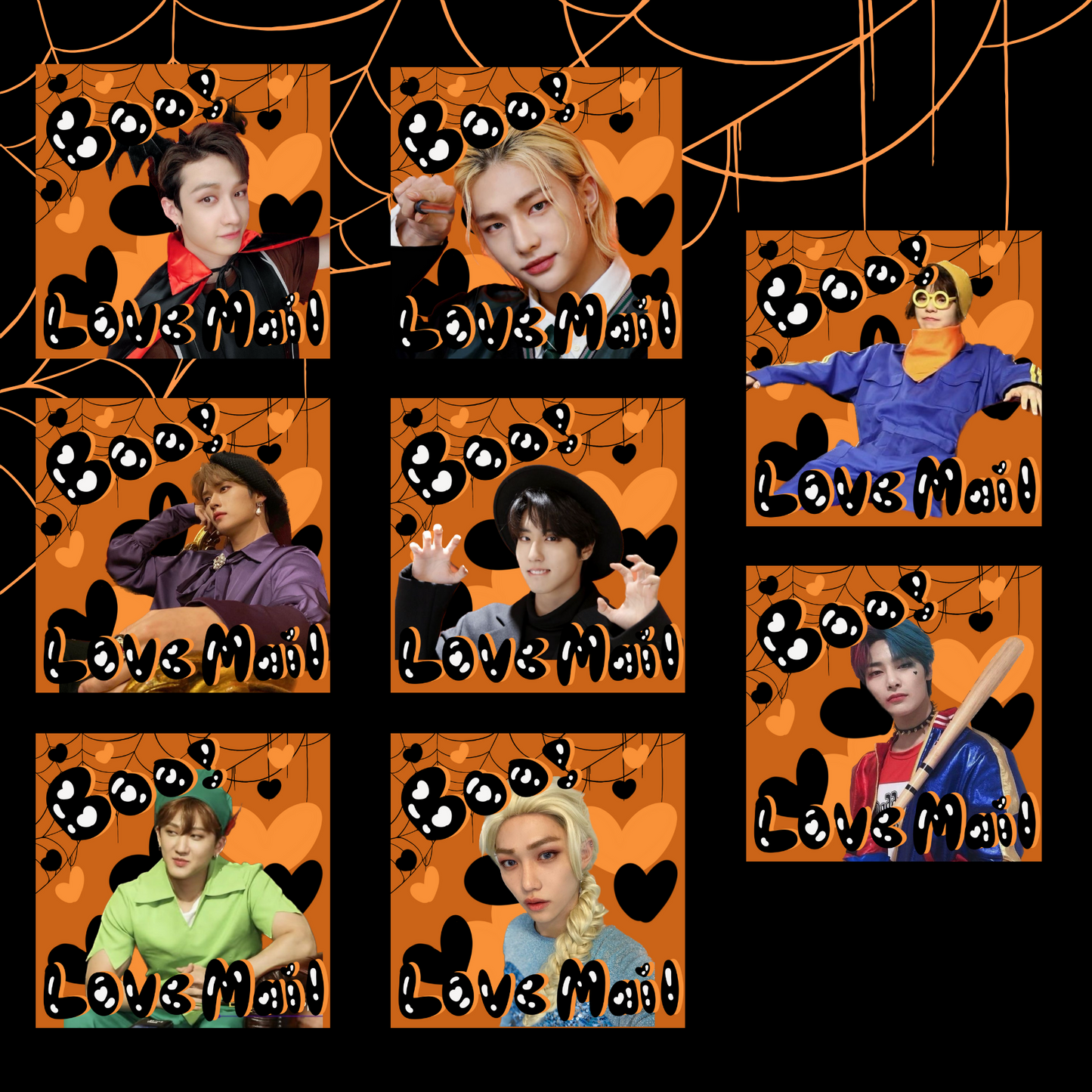 Stray Kids Halloween Mailing Stickers