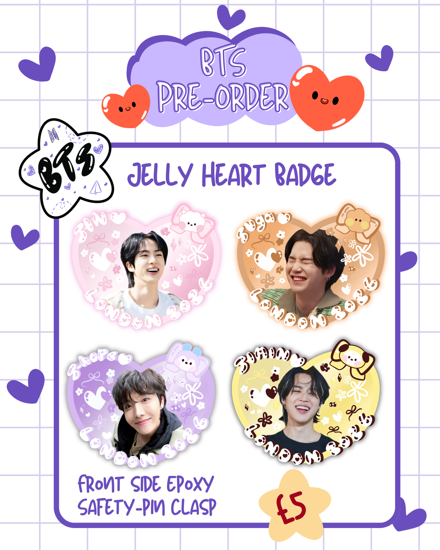 PRE-ORDER: BTS Jelly Heart Badge