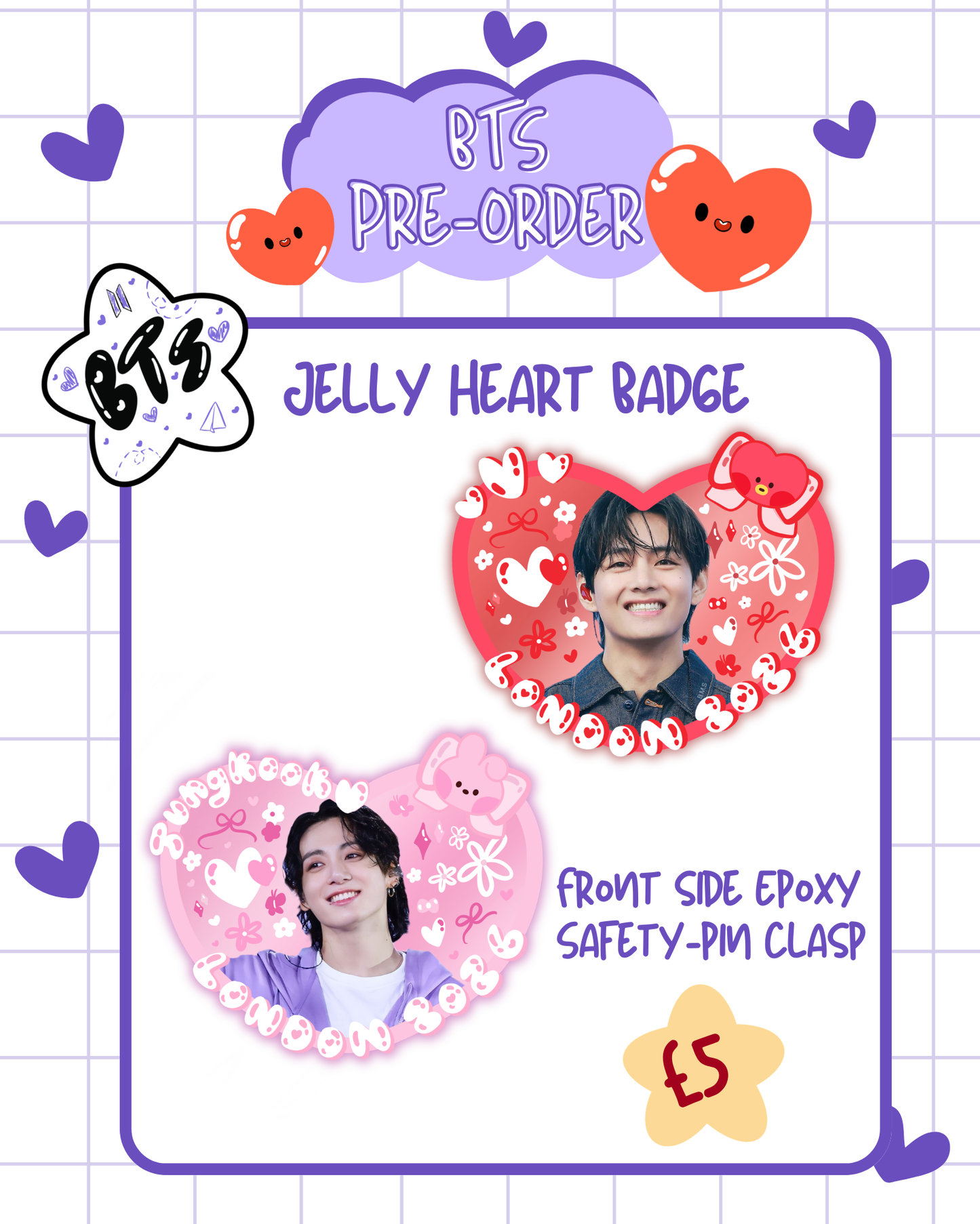 PRE-ORDER: BTS Jelly Heart Badge