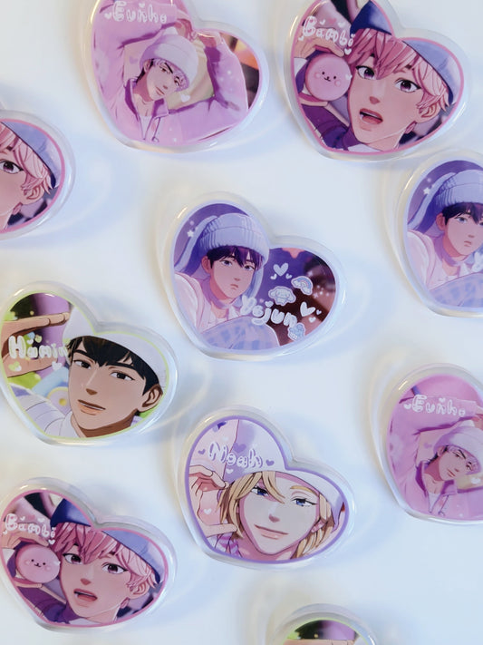 Plave Heart Pin Badges