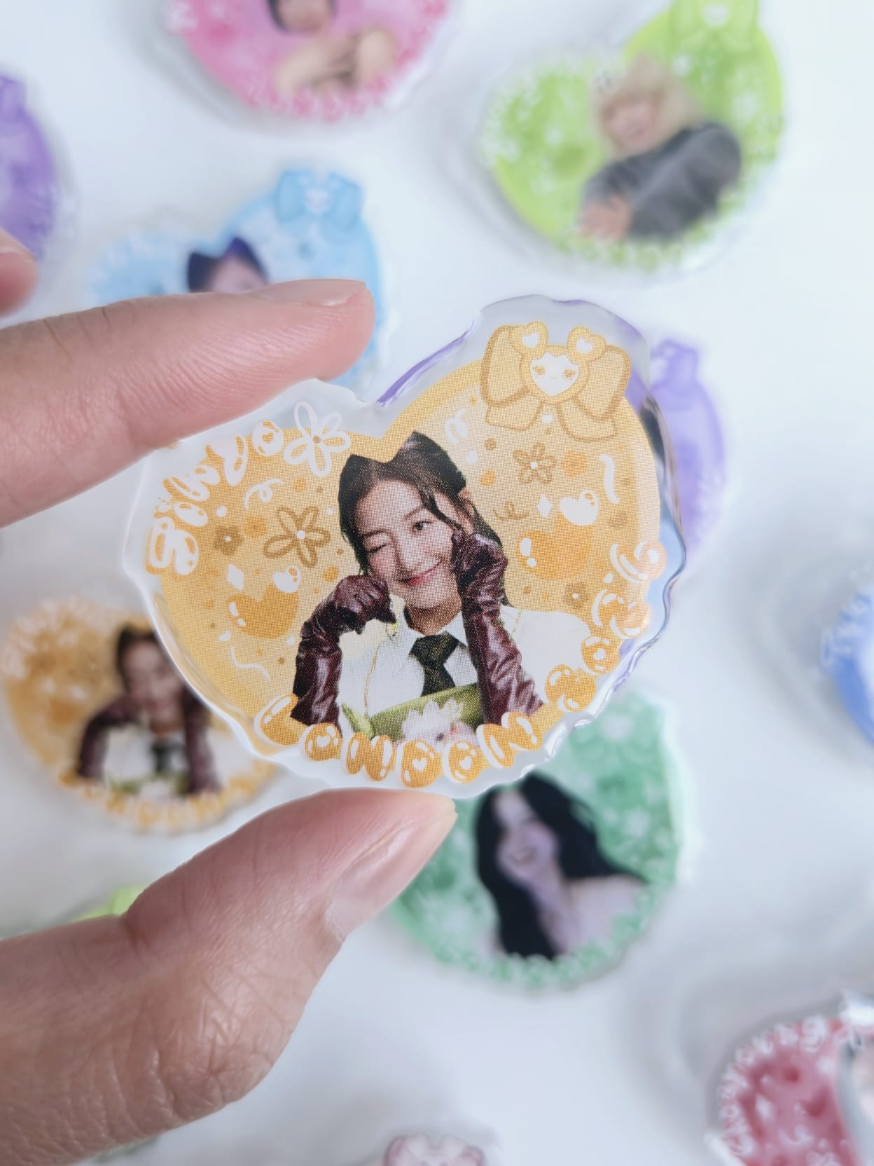 TWICE Heart Jelly Acrylic Pin