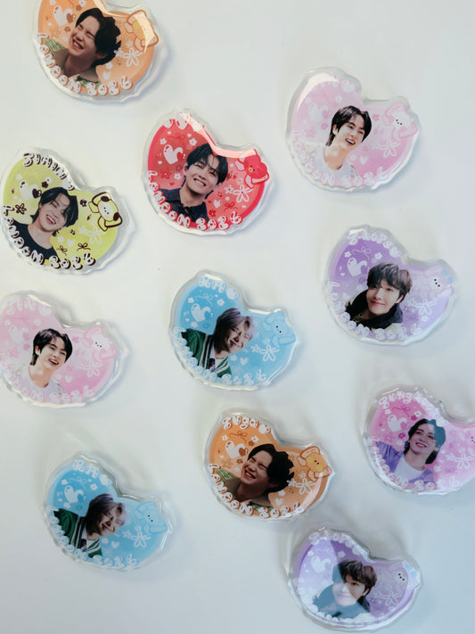 BTS Jelly Heart Acrylic Pins