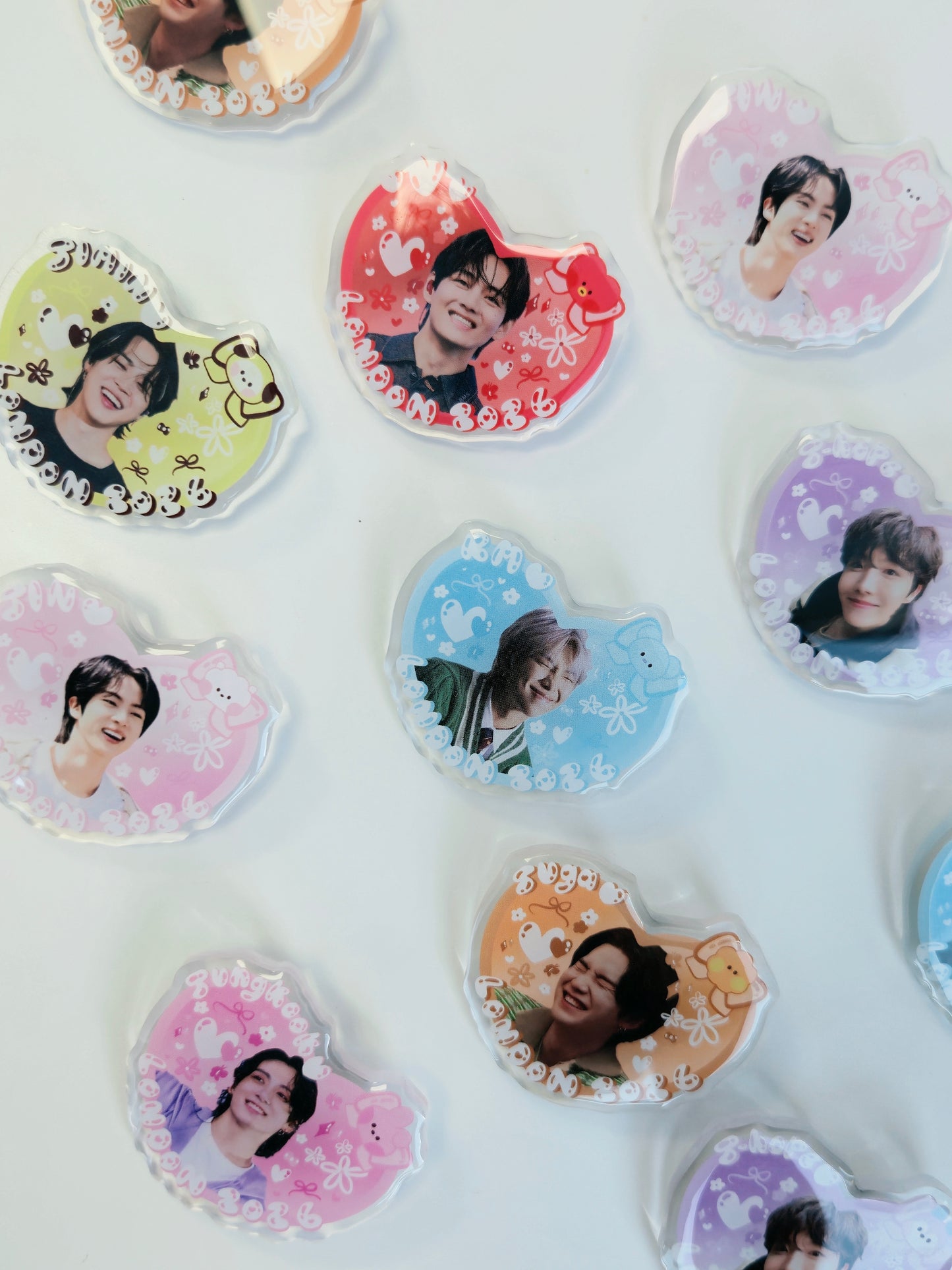 BTS Jelly Heart Acrylic Pins