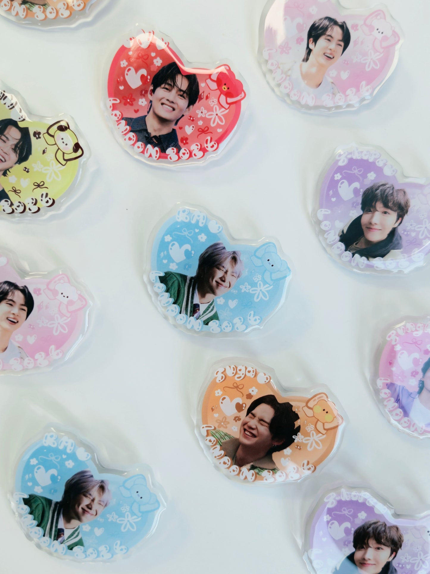 BTS Jelly Heart Acrylic Pins