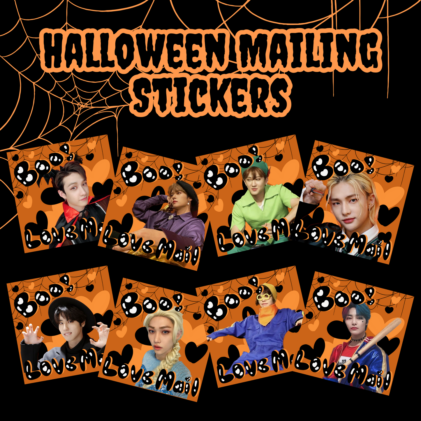 Stray Kids Halloween Mailing Stickers