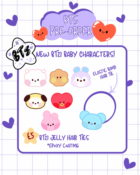 PRE-ORDER BT21 Jelly Hair Ties