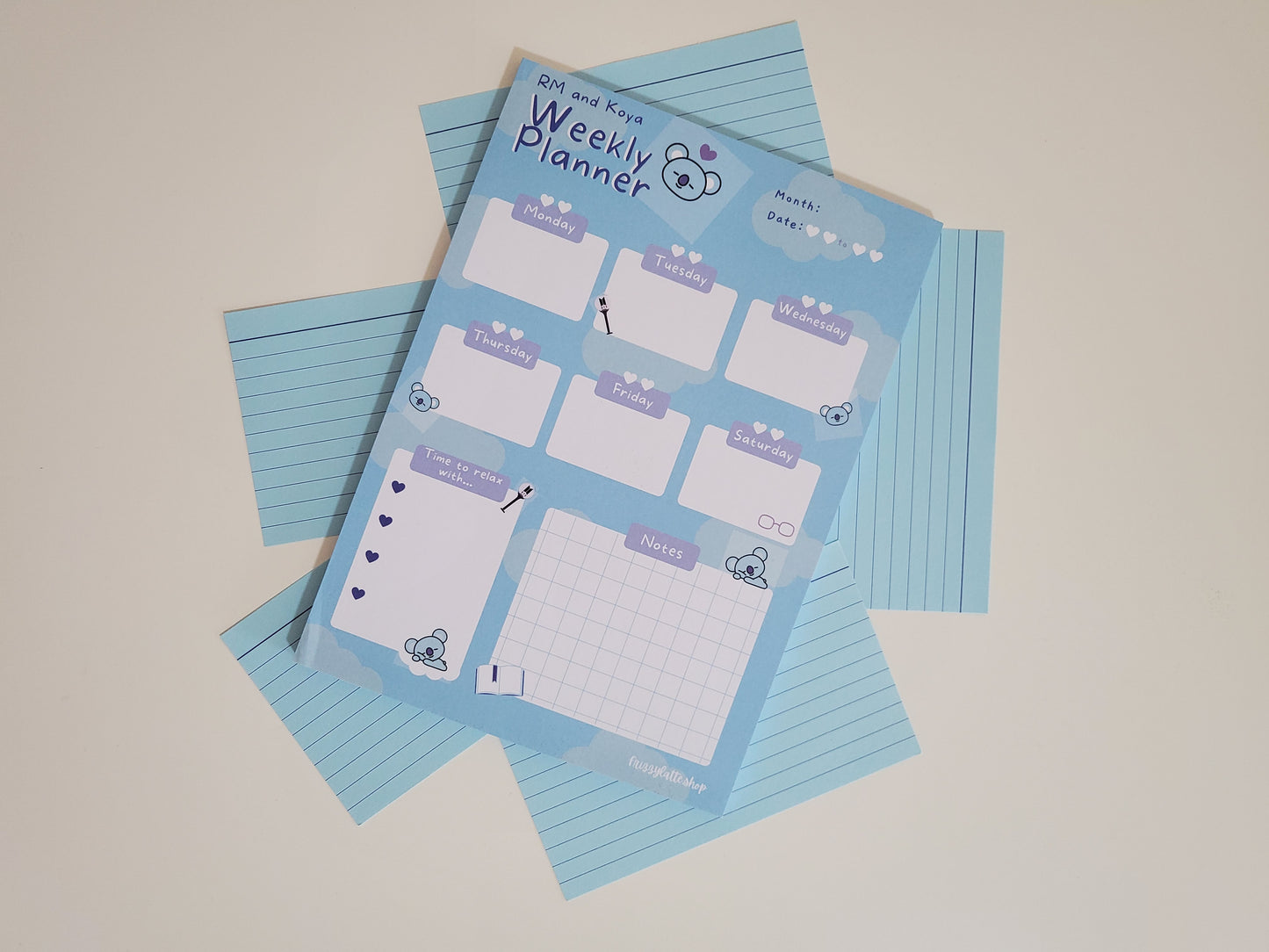 BTS RM and Koya Weekly Planner