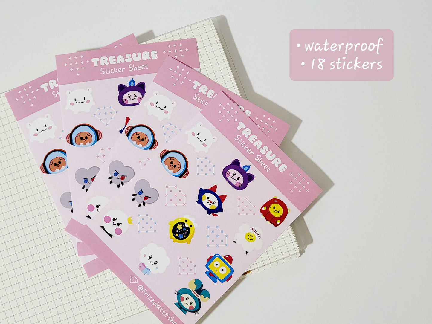 TREASURE TRUZ Waterproof and Removable Stickersheet